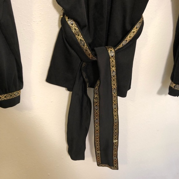 Vintage Caron Chicago Japanese Tunic Black Embroidered - Picture 5 of 10